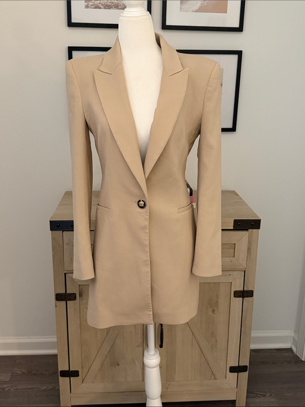 Zara Women's Tailored Longline Blazer - Camel